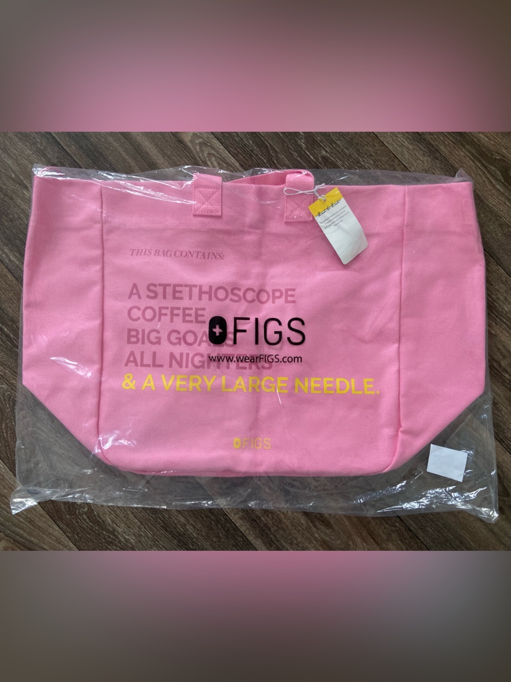 FIGS Sunrise Pink A Very Large Needle Detachable Strap Tote